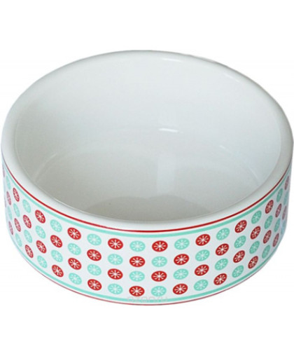 Миска керамическая Салатные и красные цветы 440мл белая 12,5*5см Уют Миска керамическая Салатные и красные цветы 440мл белая 12,5*5см Уют