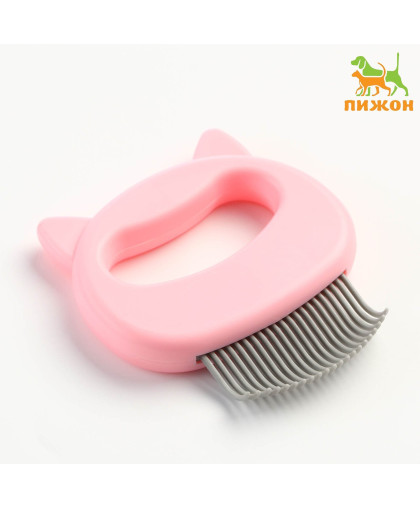 Расческа с загнутыми пластиковыми зубцами розовая 21 зубчик 10*9см Расческа с загнутыми пластиковыми зубцами розовая 21 зубчик 10*9см