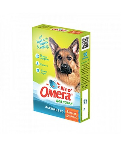 Омега-Нео + для собак Крепкое здоровье (морские водоросли, зеленые мидии, омега3) 90 таб*5