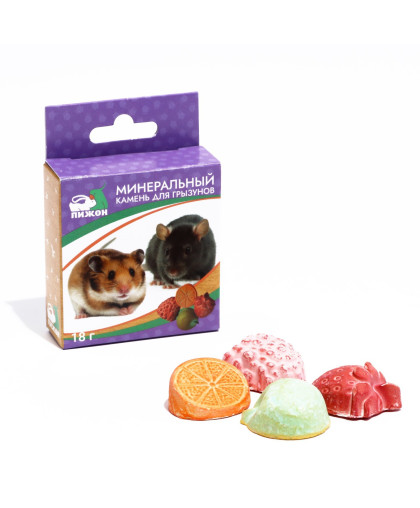 Минеральный камень для грызунов фрукты набор из 4шт 18гр Пижон Минеральный камень для грызунов фрукты набор из 4шт 18гр Пижон