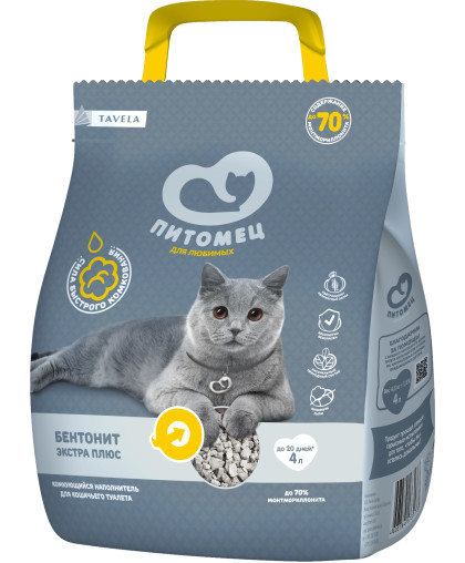 Наполнитель бентонитовый комкующийся Питомец ТМ экстра 5л/4,1кг*5 Наполнитель бентонитовый комкующийся Питомец ТМ экстра 5л/4,1кг*5