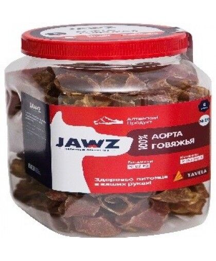  Джавз/JAWZ лакомства для собак Аорта говяжья банка №43 р-р М  520гр*4