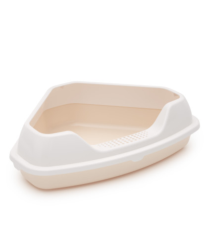 Туалет для кошек с бортом угловой Альта 55,5*41,5*15 см бежевый Альтернатива*12 Туалет для кошек с бортом угловой Альта 55,5*41,5*15 см бежевый Альтернатива*12