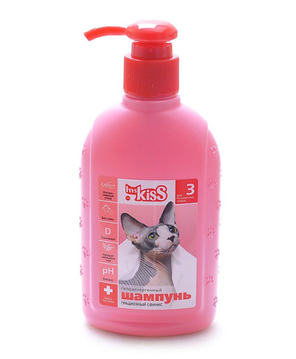Шампунь-кондиционер Мисс Кисс Грациозный сфинкс для бесшерстных пород 200мл*6 Шампунь-кондиционер Мисс Кисс Грациозный сфинкс для бесшерстных пород 200мл*6