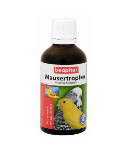 Беафар витамины для птиц Mauser - tropfen в период линьки 50 мл*3