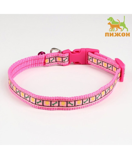 Ошейник для собак Сердечки 37*1,5см ОШ24-41см розовый Пижон Ошейник для собак Сердечки 37*1,5см ОШ24-41см розовый Пижон