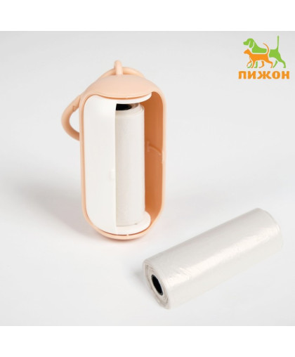 Контейнер с пакетами для уборки рулон 15 пакетов 29*21см белый/розовый Пижон Контейнер с пакетами для уборки рулон 15 пакетов 29*21см белый/розовый Пижон