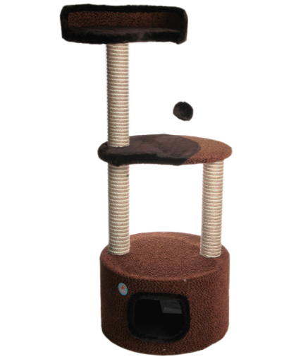 Когтеточка Дом с полками коричневая 510х510х1230мм Зооник Когтеточка Дом с полками коричневая 510х510х1230мм Зооник