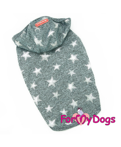 Майка для собак р12, спинка 27см Звезды серая с капюшоном Formydogs Майка для собак р12, спинка 27см Звезды серая с капюшоном Formydogs
