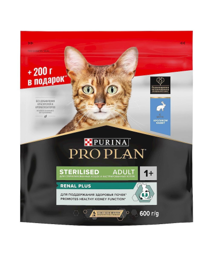 АКЦИЯ Про План/Pro Plan 400+200гр корм для кошек стерил/кастр. для поддержания здоровья почек Кролик АКЦИЯ Про План/Pro Plan 400+200гр корм для кошек стерил/кастр. для поддержания здоровья почек Кролик