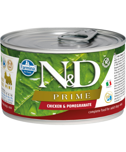 Фармина/Farmina консервы N&D Prime корм для собак мелких пород Курица с гранатом 140гр Фармина/Farmina консервы N&D Prime корм для собак мелких пород Курица с гранатом 140гр