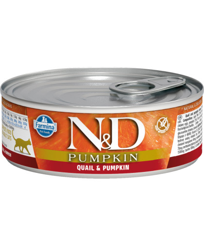 Фармина/Farmina консервы N&D Pumpkin корм для кошек Перепел с тыквой 80гр Фармина/Farmina консервы N&D Pumpkin корм для кошек Перепел с тыквой 80гр