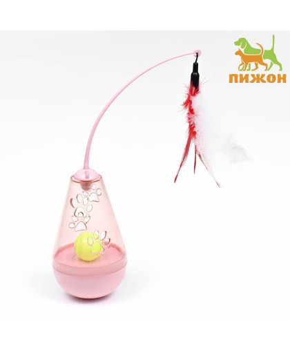 Игрушка для кошек неваляшка Мышь-фонтан с отверстиями для лакомств и бубенчиком Пижон Игрушка для кошек неваляшка Мышь-фонтан с отверстиями для лакомств и бубенчиком Пижон