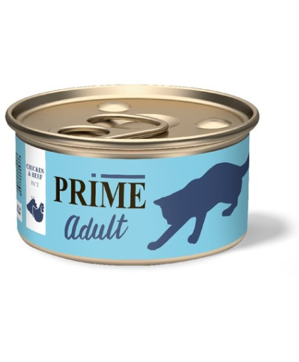 Прайм/Prime консервы корм для кошек паштет Курица и говядина 75гр*24 Прайм/Prime консервы корм для кошек паштет Курица и говядина 75гр*24