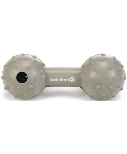 Игрушка для собак Гантель с колокольчиком резиновая 11,5см бежевая Beeztees Игрушка для собак Гантель с колокольчиком резиновая 11,5см бежевая Beeztees