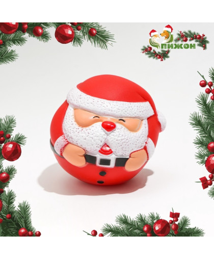 Игрушка для собак Дед Мороз пищащая винил 8,5*8см Пижон Игрушка для собак Дед Мороз пищащая винил 8,5*8см Пижон