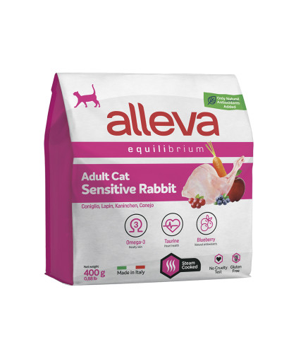  Аллева/Alleva Эквилибриум Сенситив Суперпремиум корм для кошек Кролик  400гр