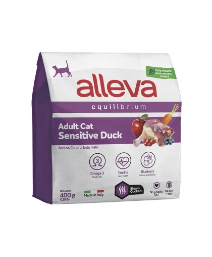  Аллева/Alleva Эквилибриум Сенситив Суперпремиум корм для кошек Утка  400гр