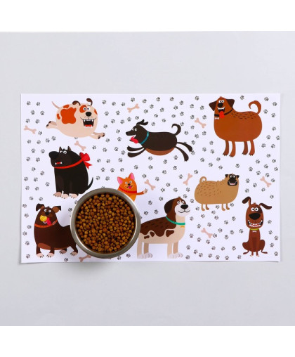 Коврик под миску Веселые собаки 43*28см Пижон Коврик под миску Веселые собаки 43*28см Пижон