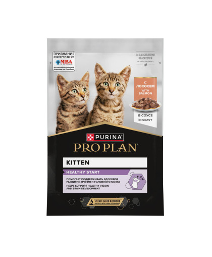 Про План/Pro Plan пауч 85гр корм для котят Healthy Start с лососем в соусе Про План/Pro Plan пауч 85гр корм для котят Healthy Start с лососем в соусе