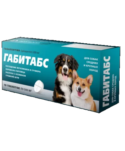 Габитабс для собак средних и крупный пород 10таб 200мг (габапентин) Габитабс для собак средних и крупный пород 10таб 200мг (габапентин)