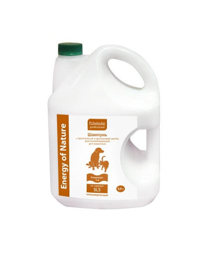 Шампунь Пчелодар для собак и кошек проф. Восстанавл. с пропол.и протеином шелка (Концентрат 4:1) 5л Шампунь Пчелодар для собак и кошек проф. Восстанавл. с пропол.и протеином шелка (Концентрат 4:1) 5л
