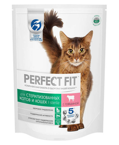 Перфект Фит/Perfect Fit 650г корм для кастр.кот/стерил.кош ГОВ сух. Перфект Фит/Perfect Fit 650г корм для кастр.кот/стерил.кош ГОВ сух.