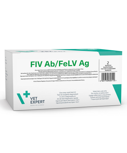 Экспресс-тест VetExpert FIV Ab/FeLV Ag для выявления иммунодефицита и лейкемии кошек/уп-2 теста