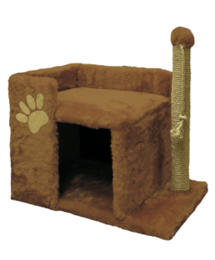 Когтеточка Дом с лежанкой коричневая 470х330х500мм Зооник Когтеточка Дом с лежанкой коричневая 470х330х500мм Зооник