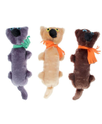 Игрушка для собак кот с пищиком, бутылка, мех 110*130*380 Зооник