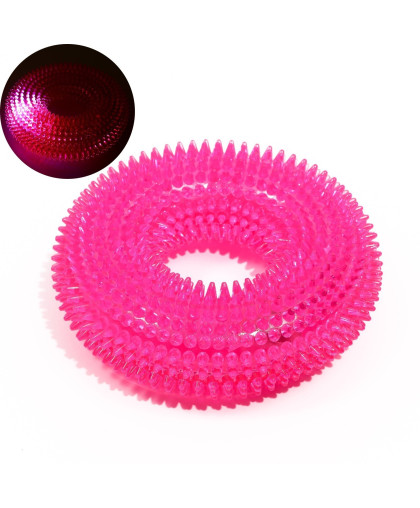 Игрушка для собак Кольцо жевательное TPR светящееся розовое 12см Пижон Игрушка для собак Кольцо жевательное TPR светящееся розовое 12см Пижон