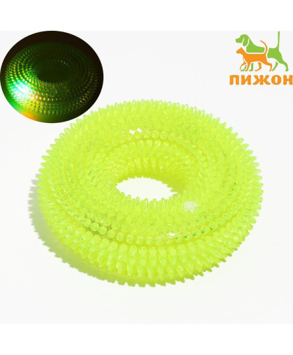 Игрушка для собак Кольцо жевательное TPR светящееся желтое 12см Пижон Игрушка для собак Кольцо жевательное TPR светящееся желтое 12см Пижон