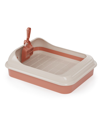 Туалет для кошек Эффи с бортом сеткой и совком 45,5*35,5*15см Альтернатива Туалет для кошек Эффи с бортом сеткой и совком 45,5*35,5*15см Альтернатива