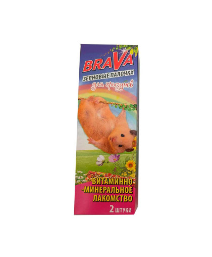 Брава/BraVa лакомство для грызунов палочки витаминно-минеральные 2шт*18 Брава/BraVa лакомство для грызунов палочки витаминно-минеральные 2шт*18