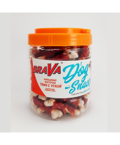  Брава/BraVa лакомства для собак кальцевая косточка твин с Уткой  700гр*12