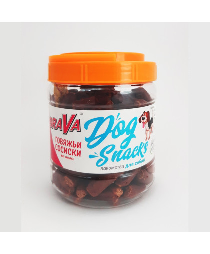 Брава/BraVa лакомства для собак сосиски Говяжьи 750гр*12 Брава/BraVa лакомства для собак сосиски Говяжьи 750гр*12