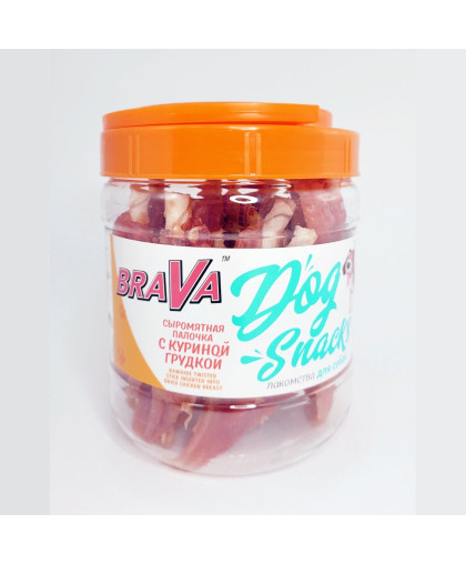 Брава/BraVa лакомства для собак сыромятная палочка с Куриной грудкой 500гр*12 Брава/BraVa лакомства для собак сыромятная палочка с Куриной грудкой 500гр*12